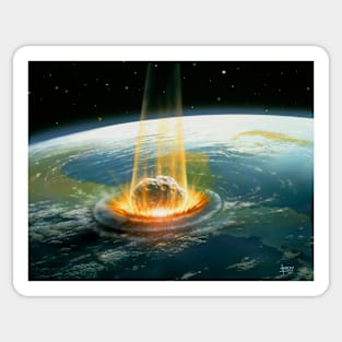 Artwork of the Chicxulub asteroid impact (E402/0049) Sticker